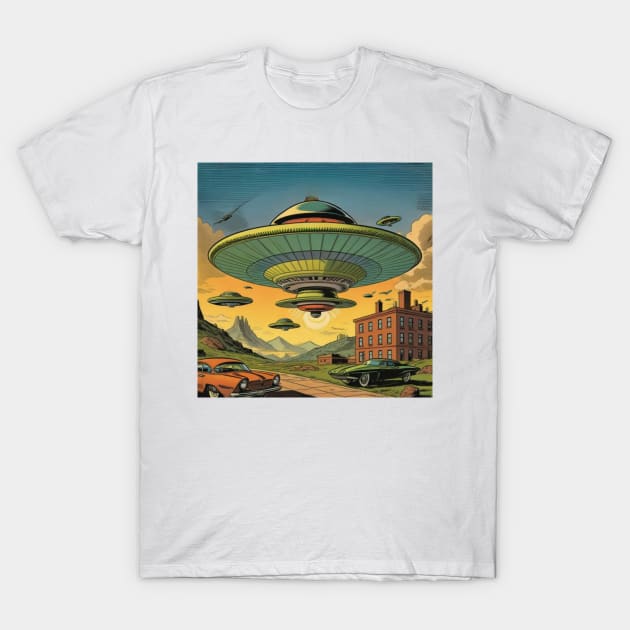 The Flying Saucers Are Here T-Shirt by UFO CHRONICLES PODCAST